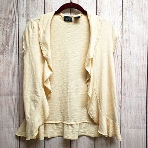 Kersh cream open crop sweater-scallop front